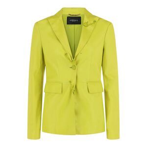 Safety Pin Single-Breasted Leather Blazer